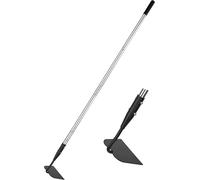 ASFASFq-YEELOR Binette de jardin à long manche avec housse en silicone antidérapante, poignée en acier inoxydable de 142,2 cm, binette robuste avec lame durable, pour creuser, desserrer et planter