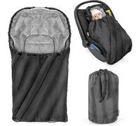 Asfasfq-Zamboo Chanceliere Cosy Bébé Hiver - Nid D'ange Bebe Avec Intérieur Polaire Teddy Doux, Fentes Pour Harnais, Groupe 0+, Sac De Rangement Inclus - Noir