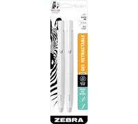 Asfasfq-Zebra Pen Blen Retractable Ballpoint Gel Pen, White Barrel, Medium Point, 0.7mm, Black Ink, 2-Pack