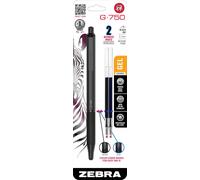 Asfasfq-Zebra Pen G-750 Retractable Gel Pen, Black Brass Barrel, Medium Point, 0.7mm, Black Ink, 1-Pack