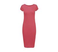 asfashion online Robe Moulante Femme Grande Taille Mi Longue Jersey Basique Manche Courte - 44/46, Corail