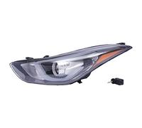 Asfgchh Phares halogènes compatibles avec Les modèles Hyundai Elantra 2014-2016, phares de Projection, phares gauches côté conducteur, boîtier Noir, lentille Transparente (côté conducteur)