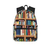 ASFgda Bibliothèque de voyage classique de base, sac à dos imprimé, sac à dos d'école, sac à dos décontracté imperméable pour l'université, les voyages, le travail