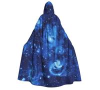 ASFgda Blue Universe Cape à capuche pour adulte Motif galaxie | Robe longue unisexe pour déguisement de sorcière, vampire, magicien, bal masqué, carnaval, fête sur scène
