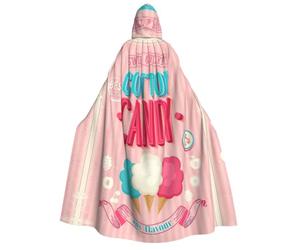 ASFgda Cape à capuche pour adulte avec imprimé barbe à papa | Robe longue unisexe pour déguisement de sorcière, vampire, magicien, bal masqué, carnaval, fête sur scène