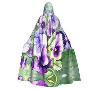 ASFgda Cape médiévale à capuche avec impression parfaite de pensée - Cape de la Renaissance - Unisexe - Pour Halloween, Noël, fête