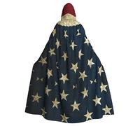 ASFgda Cape médiévale à capuche avec imprimé drapeau américain - Cape de la Renaissance - Unisexe - Pour Halloween, Noël, fête