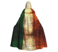 ASFgda Cape médiévale à capuche avec imprimé drapeau irlandais - Cape de la Renaissance - Unisexe - Pour Halloween, Noël, fête