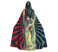 ASFgda Cape médiévale à capuche avec imprimé rock and roll Renaissance - Unisexe - Pour Halloween, Noël, fête