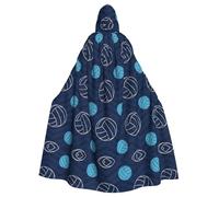 ASFgda Cape médiévale à capuche bleue avec imprimé volley-ball de la Renaissance, cape à capuche unisexe pour Halloween, Noël, costume de fête