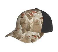 ASFgda Casquette de baseball unisexe réglable avec imprimé moutons et agneaux, séchage rapide, respirant, léger, pour hommes et femmes, sports de plein air, noir
