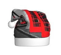 ASFgda Chapeau de Père Noël Angleterre Royaume-Uni Rétro London Telephone Print Chapeaux pour adultes, Noël Vacances Unisexe Chapeau de Noël classique pour fête du Nouvel An