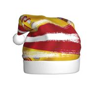 ASFgda Chapeau de Père Noël avec drapeau espagnol pour adultes, chapeau de Noël classique unisexe pour fête du Nouvel An