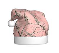 ASFgda Chapeau de Père Noël avec feuilles roses et imprimé camouflage pour adultes, chapeau de Noël classique unisexe pour fête du Nouvel An