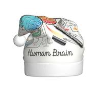 ASFgda Chapeau de Père Noël imprimé cerveau humain pour adultes, chapeau de Noël classique unisexe pour fête du Nouvel An