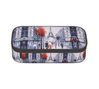 ASFgda Grande capacité durable Paris City Tree Eiffel Tower Art imprimé trousse à crayons trousse cosmétique portable sac de rangement papeterie bureau