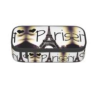 ASFgda Grande capacité durable Tour Eiffel Love Paris Trousse à crayons imprimée Trousse de maquillage portable Sac de rangement pour papeterie de bureau.