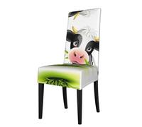 ASFgda Housse de chaise de salle à manger imprimée vache mignonne, housse de chaise de cuisine, housses de siège de salle à manger, housses de siège de salle à manger, housses de siège de salle à