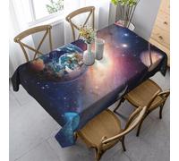ASFgda Nappe rectangulaire imprimée planète univers 89 x 140 cm, infroissable et lavable, pour salle à manger, fête, buffet, mariage