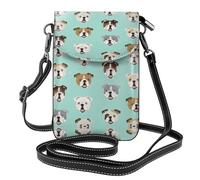ASFgda Petit sac à bandoulière amusant pour femme avec fente pour carte de crédit Motif bouledogue anglais