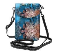ASFgda Petit sac à bandoulière imprimé avec porte-cartes pour femme Motif dauphin qui vous regarde