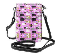 ASFgda Petit sac à bandoulière imprimé cochons d'Inde et cupcakes avec fente pour carte de crédit pour femme