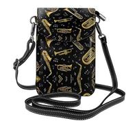 ASFgda Petit sac à bandoulière imprimé instruments de musique pour femme avec fente pour carte de crédit