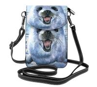 ASFgda Petit sac à bandoulière imprimé phoque du Groenland pour femme avec fente pour carte de crédit