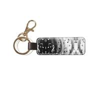 ASFgda Porte-clés universel en cuir véritable avec impression de notes de musique pour voiture/maison