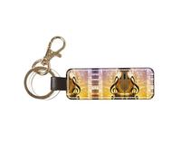 ASFgda Porte-clés universel en cuir véritable pour voiture, piano violon, notes de musique imprimées, porte-clés en cuir pour voiture/maison