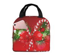 ASFgda Sac à déjeuner avec imprimé Merry Christmas pour homme et femme, résistant à l'eau, réutilisable, pour le travail, le bureau, les voyages, le pique-nique