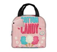 ASFgda Sac à déjeuner en coton imprimé bonbon pour homme et femme, résistant à l'eau, réutilisable, pour le travail, le bureau, les voyages, le pique-nique
