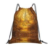 ASFgda Sac à dos avec cordon de serrage imprimé hiéroglyphes égyptiens, sac de rangement pour gym, voyage, yoga, plage, sac à dos pour homme et femme