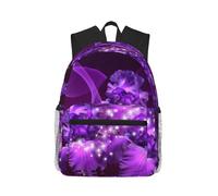 ASFgda Sac à dos classique basique de voyage imprimé papillon violet, sac à dos d'école, sac à dos imperméable décontracté pour l'université/voyage/travail