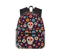 ASFgda Sac à dos classique basique de voyage mexicain imprimé tête de mort, sac à dos d'école, sac à dos imperméable décontracté pour université/voyage/travail