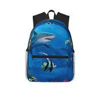 ASFgda Sac à dos classique de voyage avec imprimé monde sous-marin, sac à dos d'école, sac à dos imperméable et décontracté pour l'université, les voyages, le travail