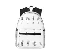 ASFgda Sac à dos classique de voyage basique avec impression de l'alphabet, sac à dos d'école, sac à dos imperméable et décontracté pour l'université, les voyages, le travail