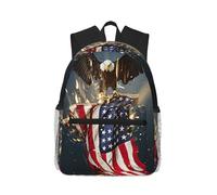 ASFgda Sac à dos classique de voyage basique avec imprimé aigle à tête blanche en Amérique du Nord, sac à dos d'école, sac à dos imperméable et décontracté pour l'université, les voyages, le travail
