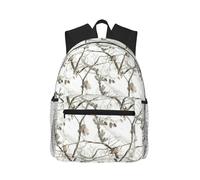 ASFgda Sac à dos classique de voyage basique avec imprimé camouflage d'arbre blanc, sac à dos d'école, sac à dos imperméable et décontracté pour l'université, les voyages, le travail