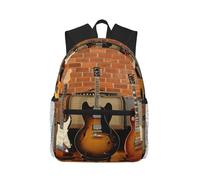 ASFgda Sac à dos classique de voyage basique avec imprimé de guitare, sac à dos d'école, sac à dos imperméable et décontracté pour l'université, les voyages, le travail