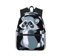 ASFgda Sac à dos classique de voyage basique avec imprimé raton laveur, sac à dos d'école, sac à dos imperméable décontracté pour l'université, les voyages, le travail