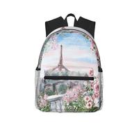 ASFgda Sac à dos classique de voyage basique avec imprimé Tour Eiffel Paris - Sac à dos d'école, sac à dos imperméable et décontracté pour l'université, les voyages, le travail