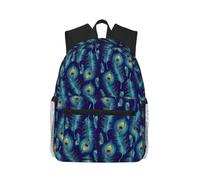 ASFgda Sac à dos classique de voyage basique avec plumes d'oiseaux et paon, sac à dos d'école, sac à dos imperméable et décontracté pour l'université, les voyages, le travail