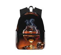 ASFgda Sac à dos classique de voyage basique imprimé cigare et whisky, sac à dos d'école, sac à dos imperméable et décontracté pour l'université, les voyages, le travail
