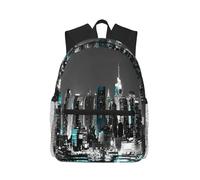 ASFgda Sac à dos classique de voyage basique imprimé peintures de New York, sac à dos d'école, sac à dos imperméable décontracté pour université/voyage/travail