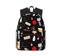 ASFgda Sac à dos classique de voyage de base avec motif de médecine de dessin animé, sac à dos d'école, sac à dos imperméable et décontracté pour l'université, les voyages, le travail