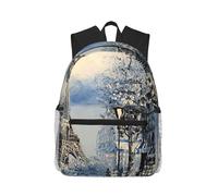 ASFgda Sac à dos classique de voyage romantique Paris Tour Eiffel imprimé, sac à dos d'école, sac à dos imperméable et décontracté pour l'université, les voyages, le travail