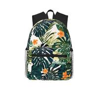 ASFgda Sac à dos classique de voyage tropical d'été hawaïen imprimé feuilles de palmier, sac à dos d'école, sac à dos imperméable et décontracté pour l'université, les voyages, le travail