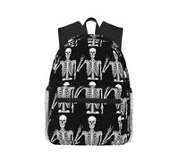 ASFgda Sac à dos de voyage classique basique imprimé tête de mort, sac à dos d'école, sac à dos imperméable décontracté pour l'université/voyage/travail