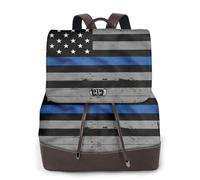 ASFgda Sac à dos en cuir imprimé drapeau américain fin bleu pour femme, sac à dos pour ordinateur portable 14", sac à dos tendance pour femme, pour voyage, travail, université
